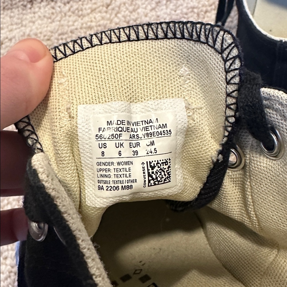 Black Platform Canvas Converse - image 5